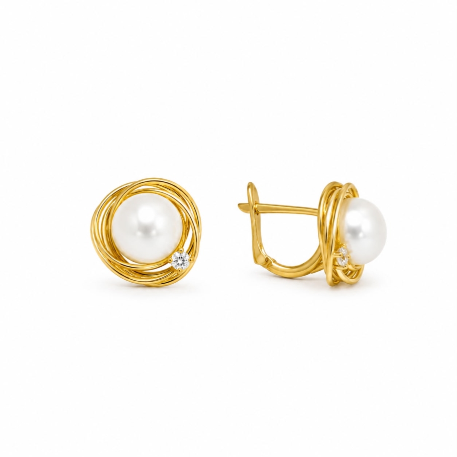 Cercei Cu Perla Aur 14K CCC82