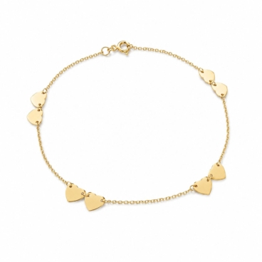 bratara cu inimioare aur 14k bb 15