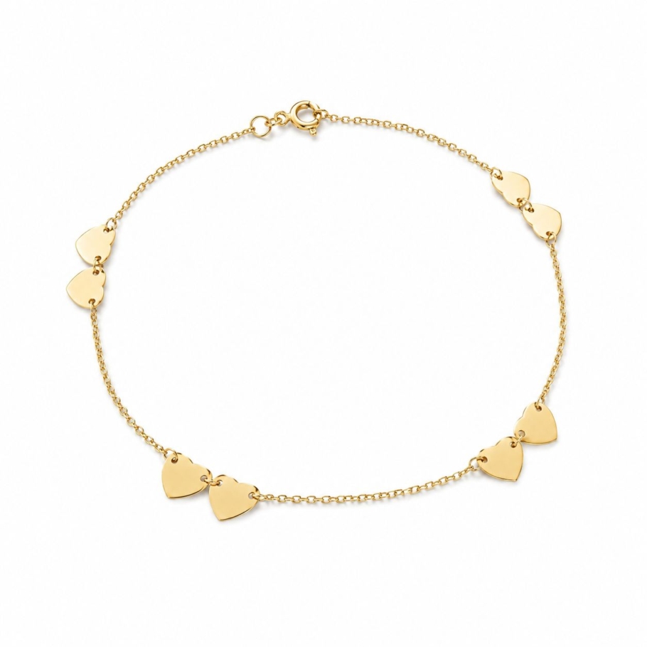 Bratara Cu Inimioare Aur 14K BB-15