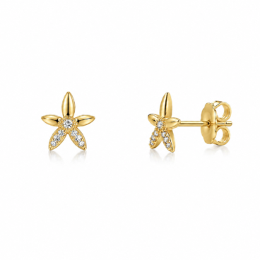 cercei floare aur 14k c 26