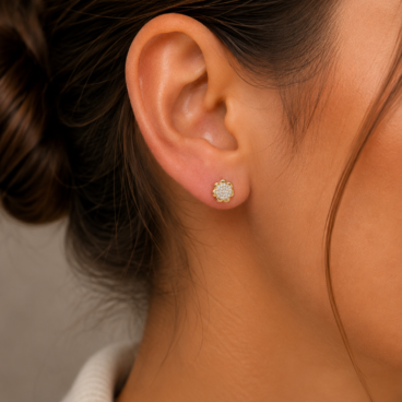 cercei floare 14k cc 10