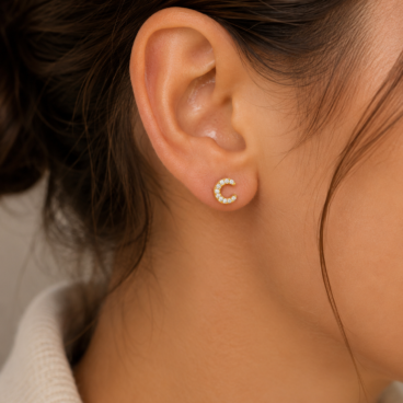 cercei semiluna aur 14k cc 12