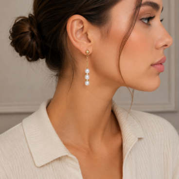 cercei cu perle aur 14k cc 17
