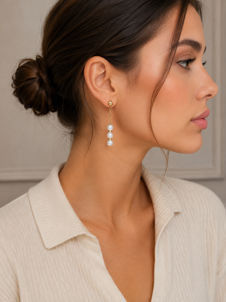 Cercei Cu Perle Aur 14K CC-17