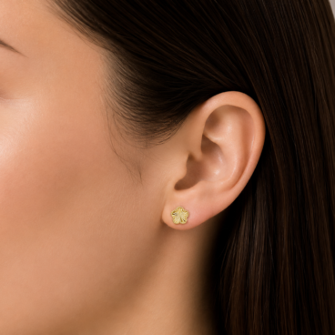 cercei floare aur 14k cc 22
