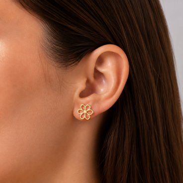 cercei floare aur 14k cc 23