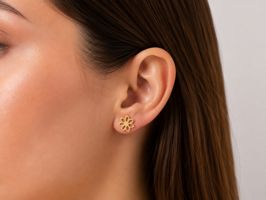 Cercei Floare Aur 14K CC-40