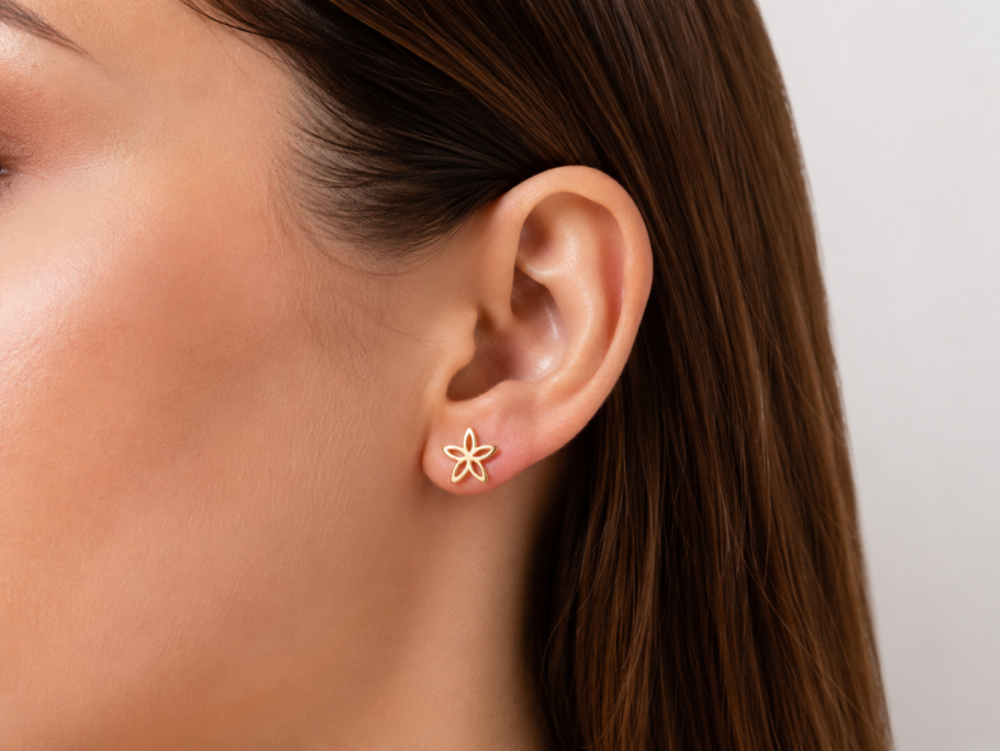 Cercei Floare Aur 14K CC-46