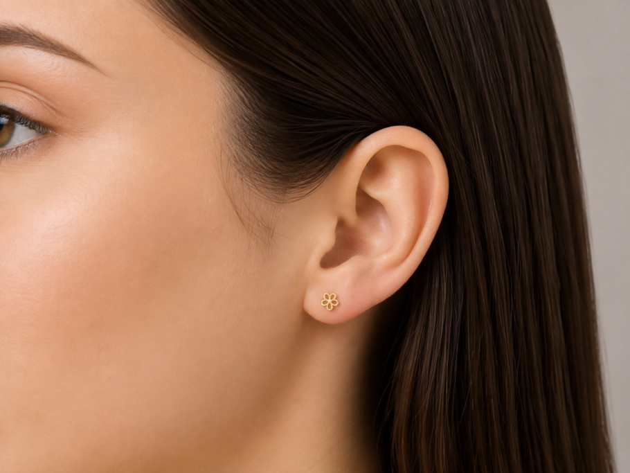 Cercei Floare Aur 14K CC-47