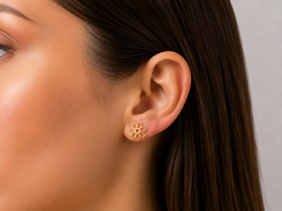 Cercei Floare Aur 14K CC-58