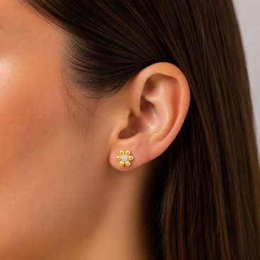 cercei floare aur 14k cc 60
