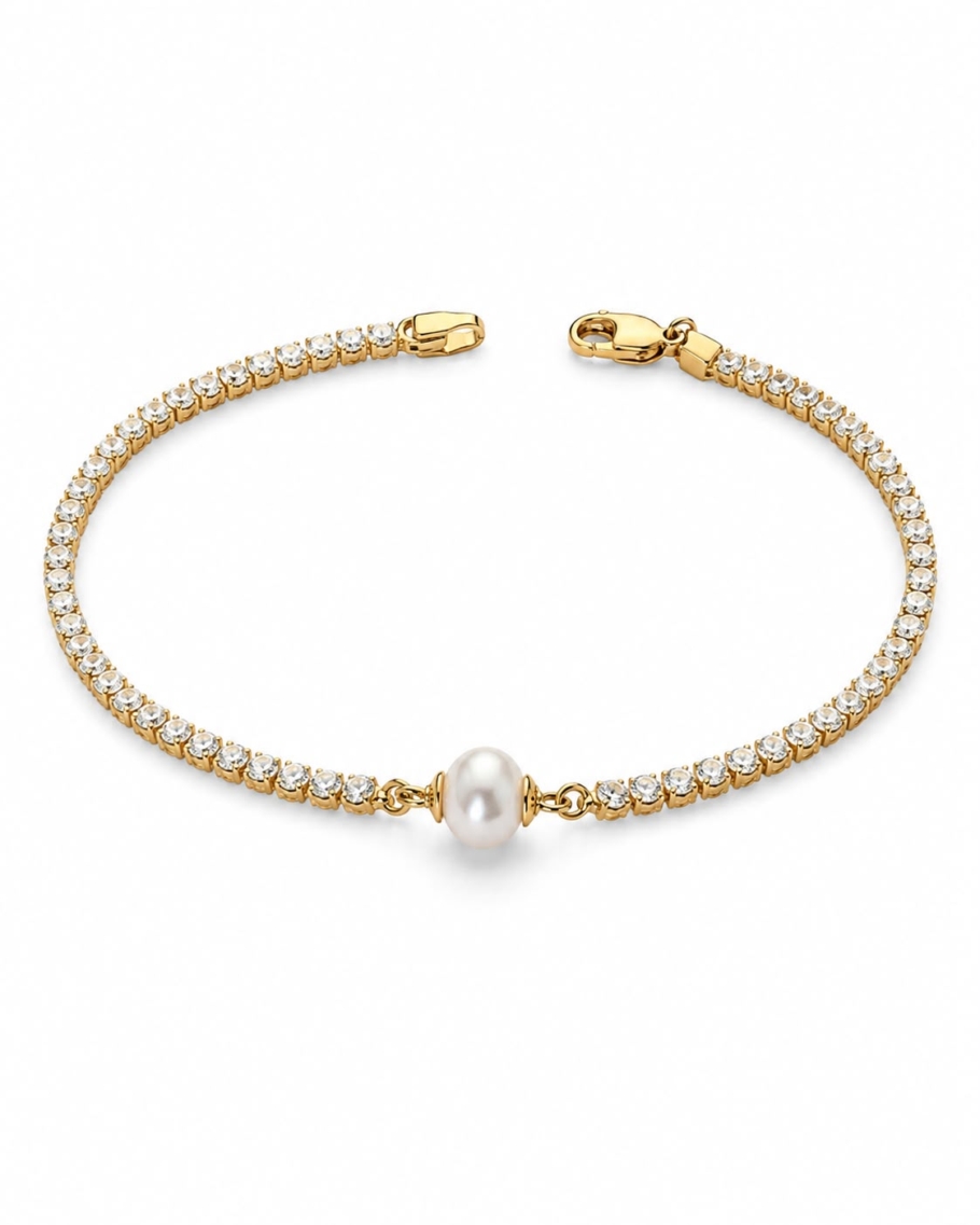 Bratara Tennis Cu Perla Aur 14K BB-89