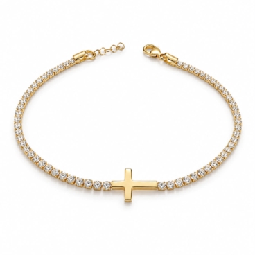 bratara tennis cu cruce aur 14k bb 87 (copiază)