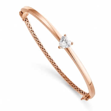 bratara fixa cu inima aur roz 14k bb 29