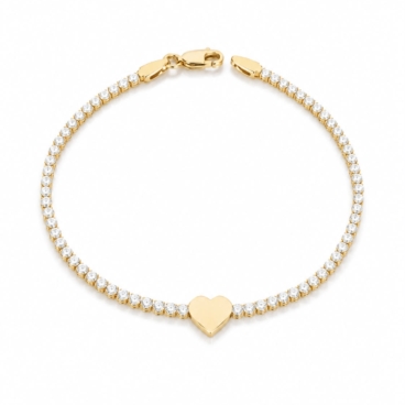 bratara tennis cu inima aur 14k bb 99