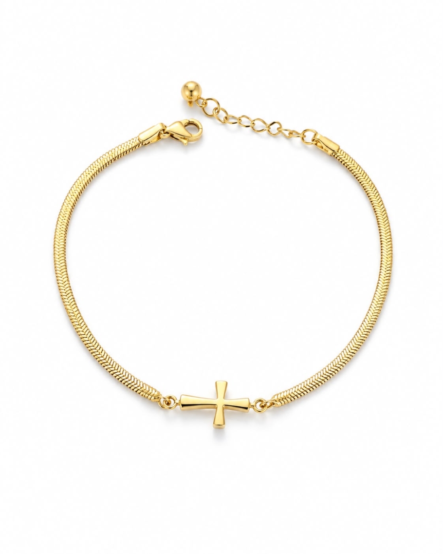 Bratara Cruciulita Aur 14K BBB77