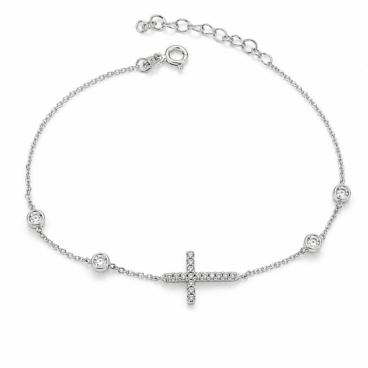 bratara cruciulita aur alb 14k bbb81